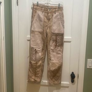 Pilcro Patchwork embroidered floral jeans size 27